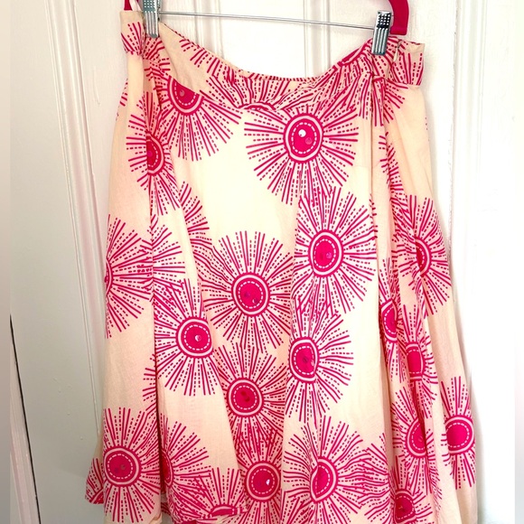 WD.NY Pink and White Floral Lined Cotton Gauze Circle Skirt NWOT - Picture 2 of 4